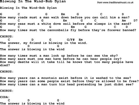 Blowing In The Wind Chords Pdf - Sheet and Chords Collection