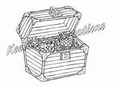Open Treasure Chest Coloring Page sketch template