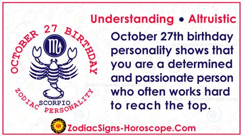 October 27 Zodiac (Scorpio) Horoscope Birthday Personality and Lucky Things