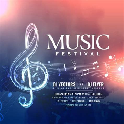 music festival invitation design with notes - Download Free Vector Art, Stock Graphics & Images