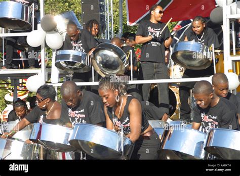 calypso steel band float drummers playing music notting hill carnival ...