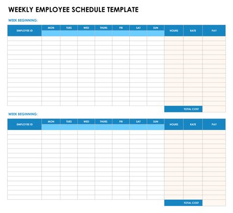 Printable Blank Employee Time Sheets Template Free | Images and Photos finder