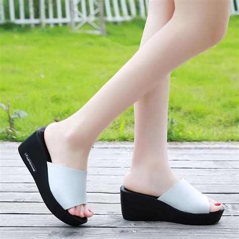 Summer Beach Sandals High Heel Shoes Casual Women Fish mouth Platform ...