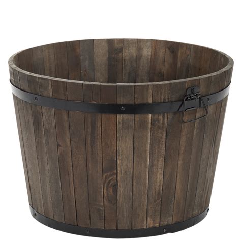 Rustic Wooden Barrel Planter - RWBP - Riverhill Garden Supplies - More ...