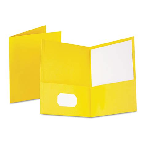 Oxford Twin-Pocket Folder, 100-Sheet Capacity, Yellow, 25/Box | OfficeSupply.com