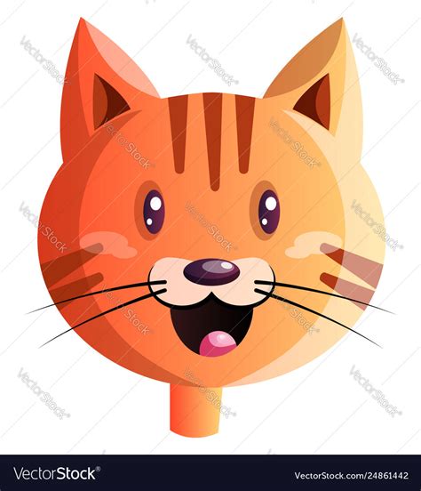 Happy red cartoon cat on white background Vector Image