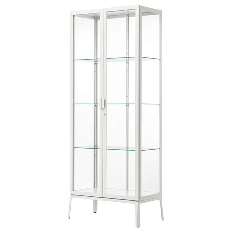 MILSBO Glass-door cabinet, white, 73x175 cm - IKEA