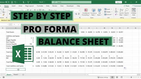 How to make a Pro Forma Balance Sheet with Excel - YouTube