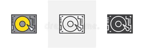 Hard disk drive icon stock vector. Illustration of information - 146390021