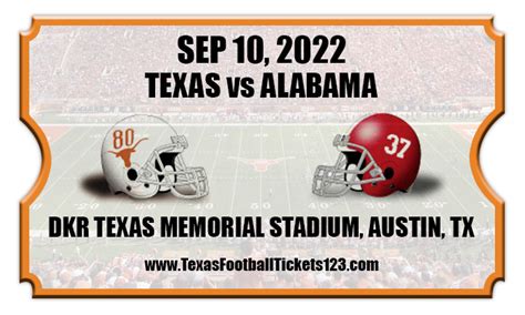 Texas Longhorns vs Alabama Crimson Tide Football Tickets | 09/10/22