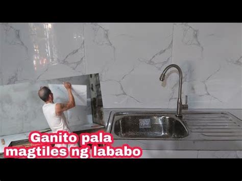 PAANU MAGTILES NG LABABO SA BAHAY/HOW TO INSTALL TILES ON A KITCHEN ...