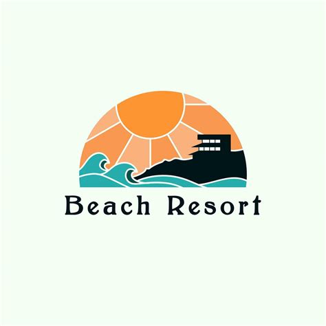 Modern beach resort logo illustration design 25458585 Vector Art at Vecteezy