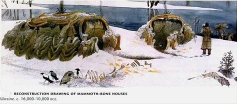 NAME: Mammoth-bone Houses, LOCATION: Ukraine, DATE: 16000-10000 BCE ...