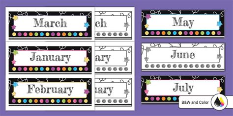 Chalkboard Classroom Months of the Year Bulletin Board Label