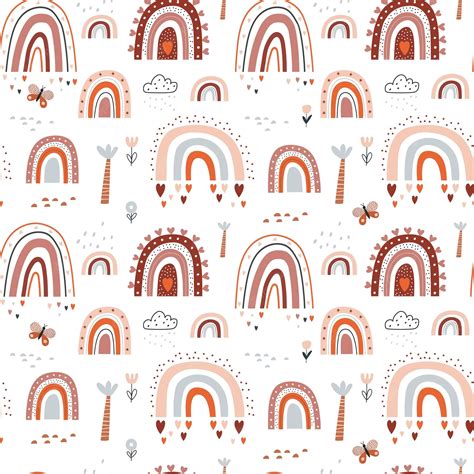 Premium Vector | Seamless pattern with rainbow vector illustration