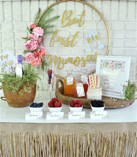 Easy mimosa bar styling that's perfect for any festive event! | Mimosa bar bridal shower, Mimosa ...