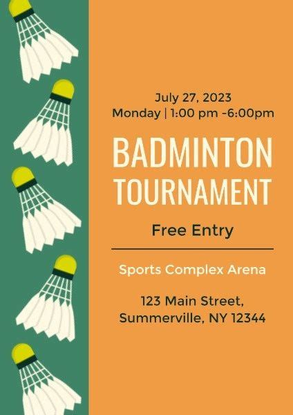 Badminton Tournament Poster Template and Ideas for Design | Fotor