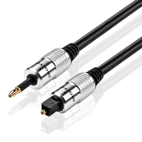 Premium Mini Toslink to Toslink Digital Optical Audio Cable (6 Feet) - Standard Toslink to Mini ...