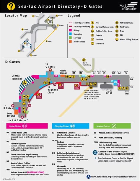 Seattle-Tacoma Airport (SEA) Terminal Maps, Shops, Restaurants, Food ...