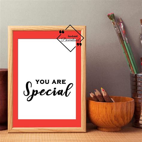 Digital Print Motivating Quote Wall Art You Are Special - Etsy