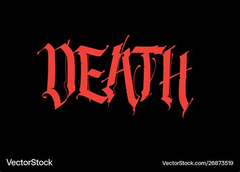 Gothic inscription death font for tattoo the Vector Image