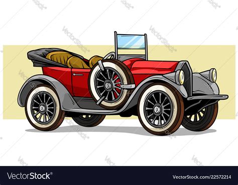 Cartoon retro vintage luxury convertible car Vector Image