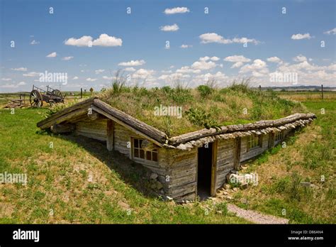 Sod house at Museum of the Fur Trade, Chadron, Nebraska, USA Stock ...