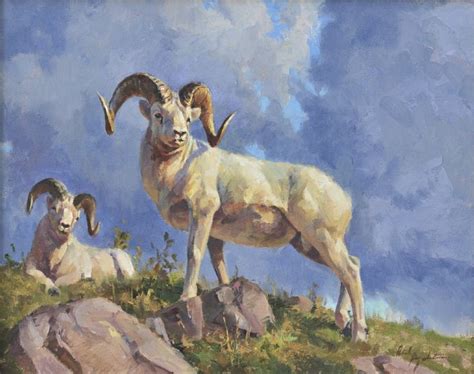 Rams On The Ridge | Goat paintings, Wildlife paintings, Animal art