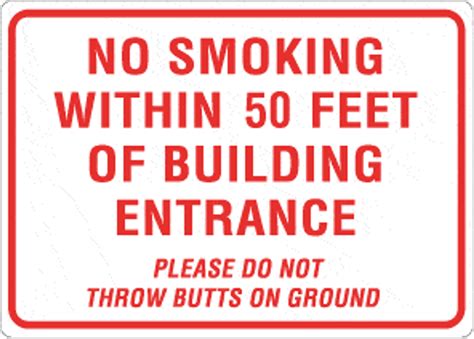 No Smoking Within 50 Feet Of building