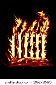 Fire Word Art Black Background Stock Illustration 1962750490 | Shutterstock