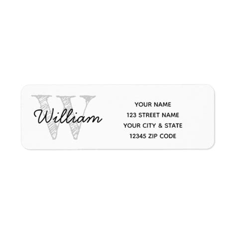 Personalized Name Monogram Return Address Labels | Zazzle.com