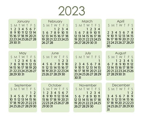 Calendar template for the year 2023 in simple minimalist style ...