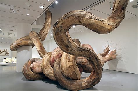 Henrique Oliveira's Powerful Recycled Wood "Tridimensional" Sculptures Burst Through Gallery ...