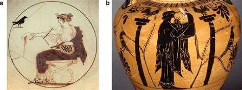 a: Apollo offering a libation to the raven (kylix from Delphi Museum);... | Download Scientific ...