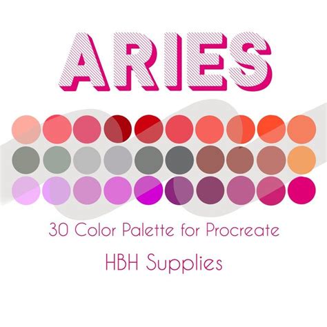 Aries Color Palette Procreate Colors Branding Color Palette | Etsy ...