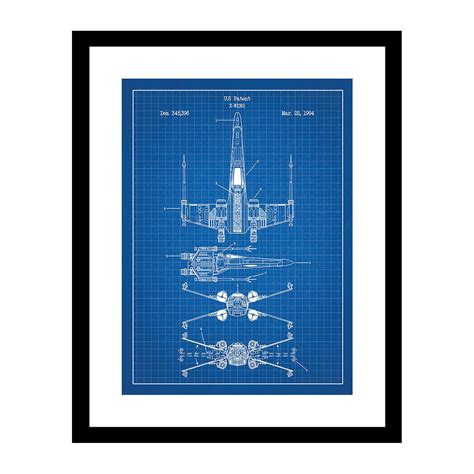 Star Wars X Wing Fighter - Blueprint Art - Touch of Modern