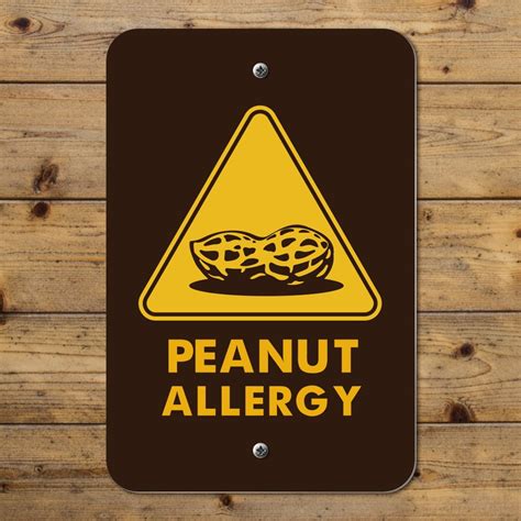 Peanut Allergy Yellow Warning Sign Home Business Office Sign - Walmart ...