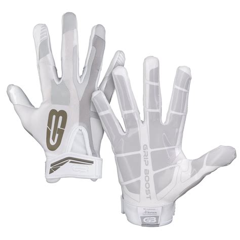 Grip Boost Football Gloves Mens #1 Grip Stealth Pro Elite - Adult Sizes (White, Adult Large ...