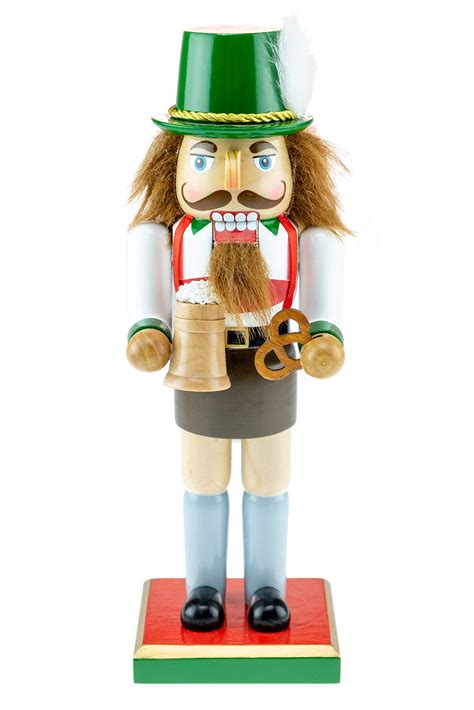 Buy Clever Creations Classic Chubby German Nutcracker Wearing Lederhosen & Holding a Mug ...