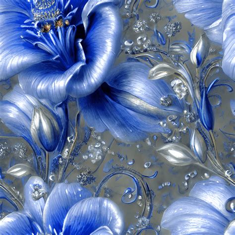 Beautiful Blue and Gray Flowers Background Closeup · Creative Fabrica