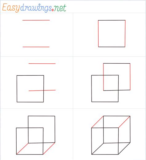 How to Draw a Cube step by step - [6 Easy Phase] + [Video]