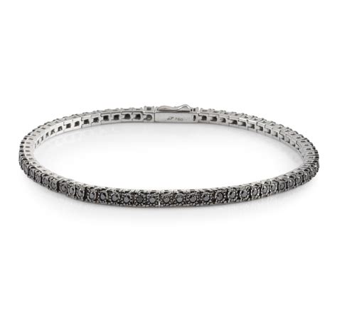 Black Diamond Tennis Bracelet | B23545 • Diamonds & Pearls Perth