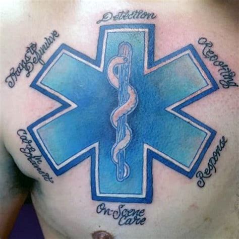 60 Star Of Life Tattoo Designs For Men - EMS, EMT and Paramedic