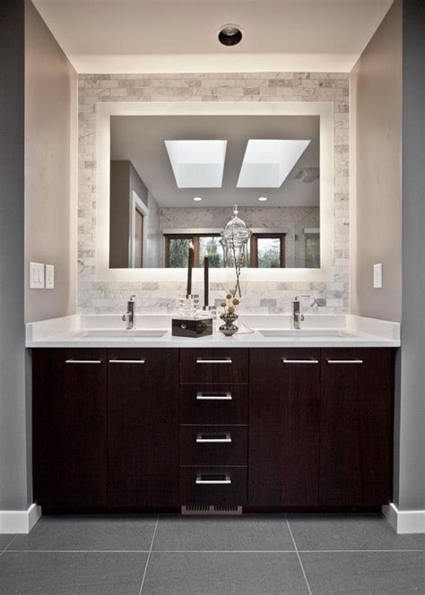 Image result for bathroom with dark gray floors | Bathroom vanity designs, Bathroom mirror ...