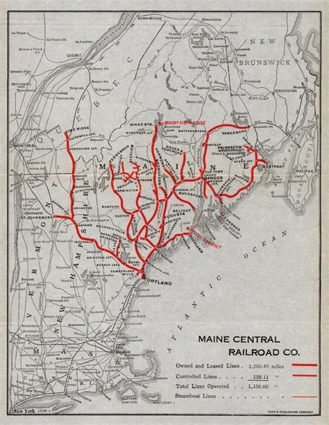 1921 Antique Maine Central Railroad System Map Vintage Railway Map 9824 | eBay in 2022 ...