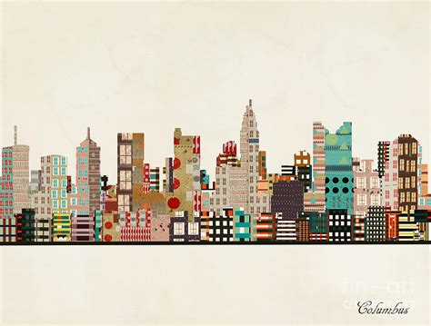 Columbus Ohio Skyline Painting by Bri Buckley - Fine Art America