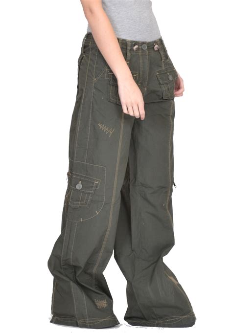 New Ladies Womens Baggy Wide Leg Loose Lightweight Combat Trousers ...