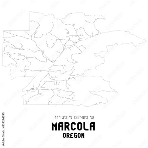 Marcola Oregon. US street map with black and white lines. Stock Illustration | Adobe Stock