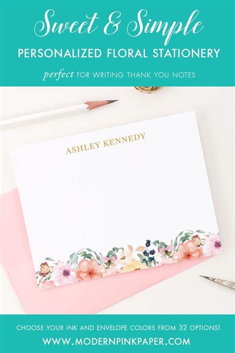 Floral Stationary Personalized for Women | Personalized stationery, Personalized stationery set ...