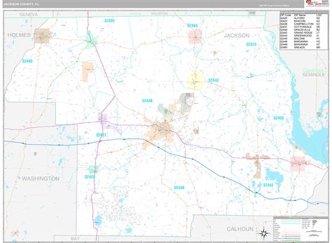 Jackson County, FL Wall Map Premium Style by MarketMAPS